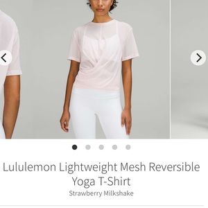 NWT *Strawberry Milkshake* Lululemon Mesh Reversible Yoga T-Shirt